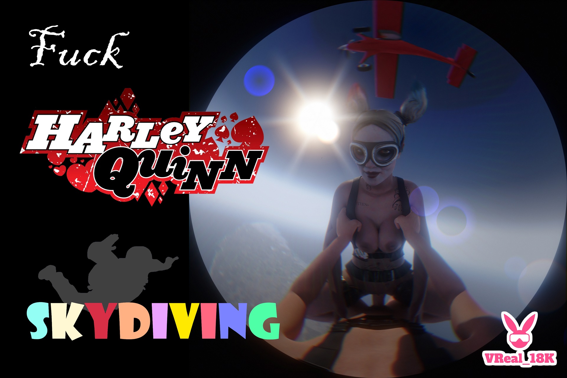 Fuck Harley Quinn skydiving shortly before opening the parachute (A XXX Parody)